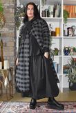 Nora Brushed Cotton Gingham Frock Coat Black